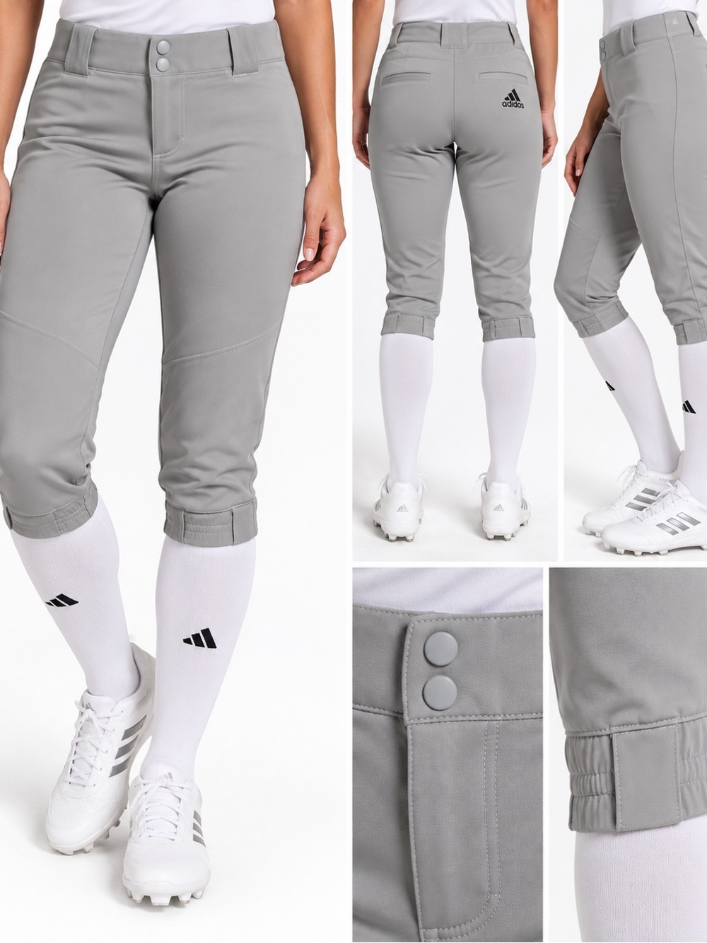 NWT Adidas Women’s PH Pro Fastpitch Softball Pants Gray XS GQ9187